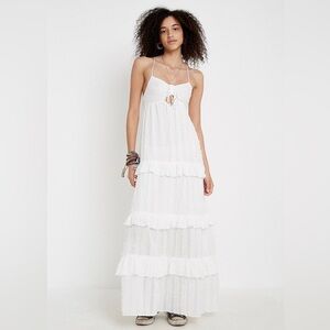 Issa Tiered Ruffle Tie-Back Maxi Dress by Urban Outfitters